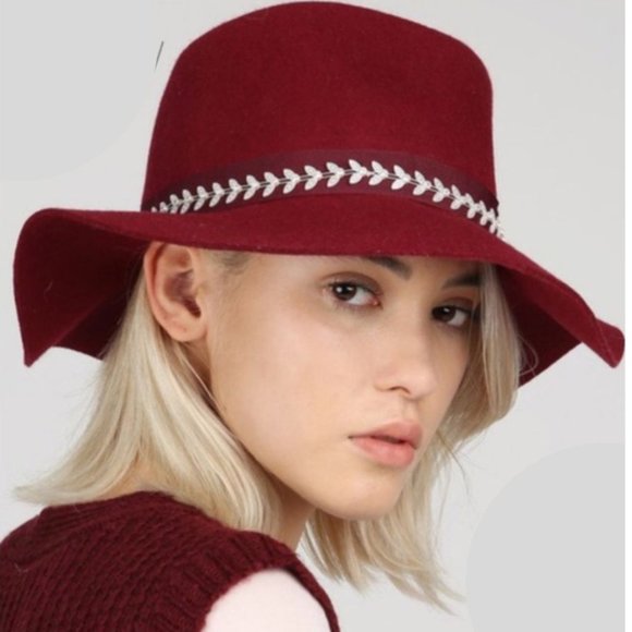 Boutique with Grace Accessories - Bohemian Beads Burgundy Panama Hat